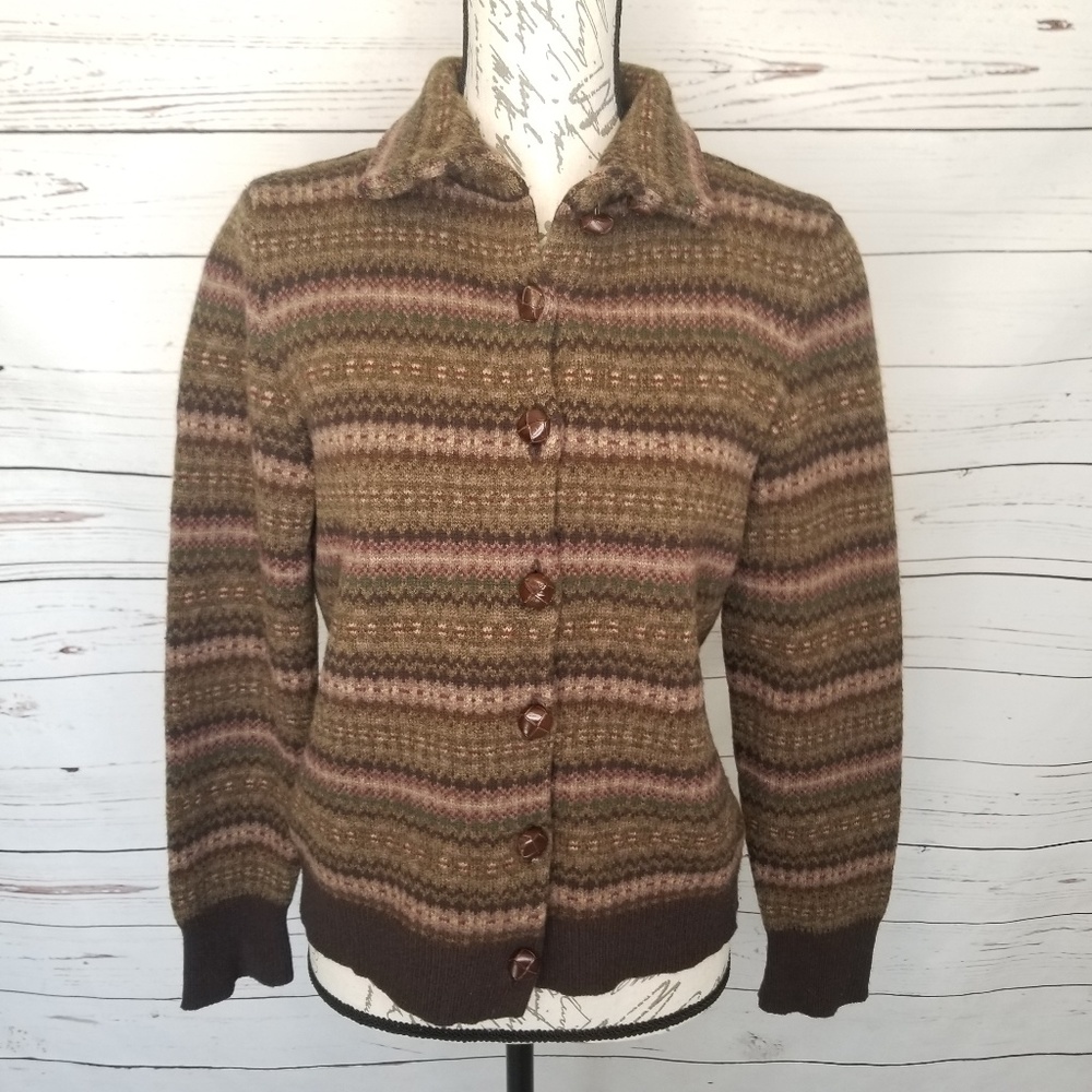 LAUREN RALPH LAUREN Button Down Cardigan Sweater L